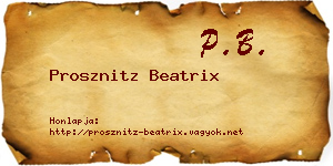 Prosznitz Beatrix névjegykártya