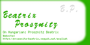 beatrix prosznitz business card